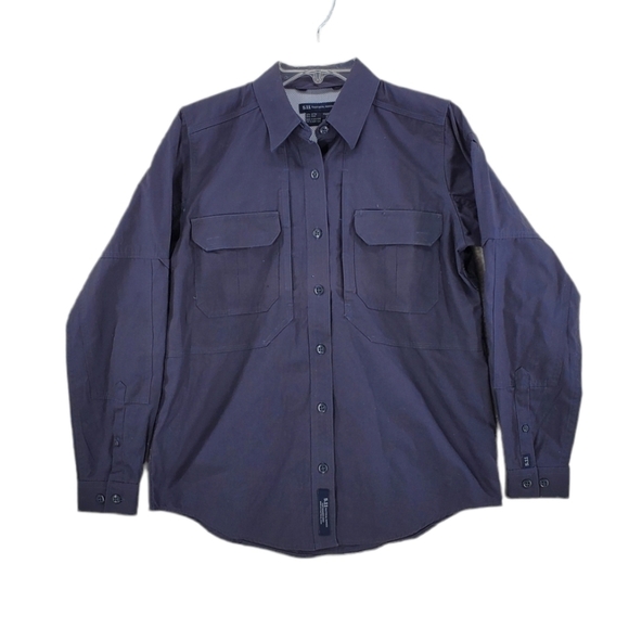 5.11 Tactical Shirt Wmns S Gray Canvas Vented Button Down Roll Tab L/S CCW 62063 - Picture 1 of 16